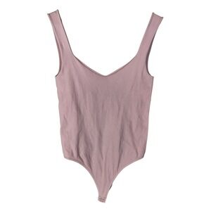 Free People Intimately Bodysuit M/L Lilac Seamless V-Neck Built-in Bra